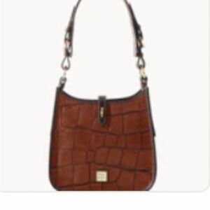 Dooney and Bourke Dennison messenger bag in Cohnac Croc-Embossed